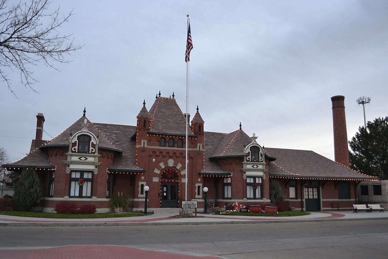 Historic brick train depot in Nampa, Idaho
